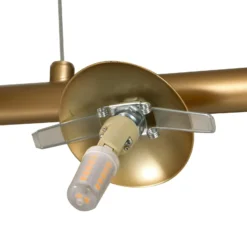 Lucande lámpara colgante Isandro, 95 cm, oro, blanco, 7 luces, G9