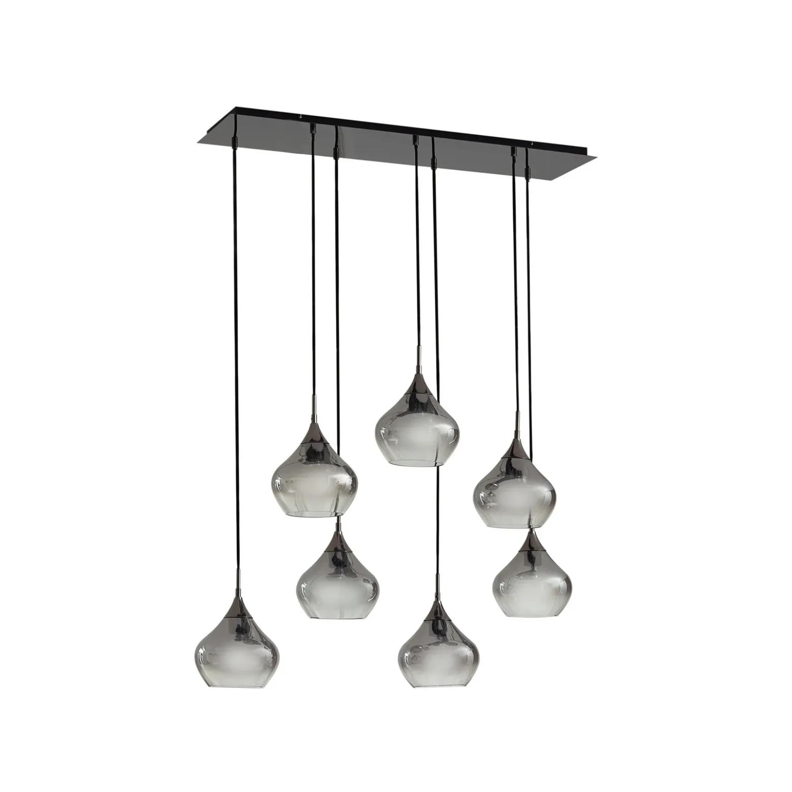 Lucande lámpara colgante Jarven, 7 luces, negro, cristal