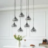 Lucande lámpara colgante Jarven, 7 luces, negro, cristal
