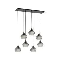Lucande lámpara colgante Jarven, 7 luces, negro, cristal