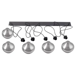 Lucande lámpara colgante Jarven, 5 luces, negro, cristal