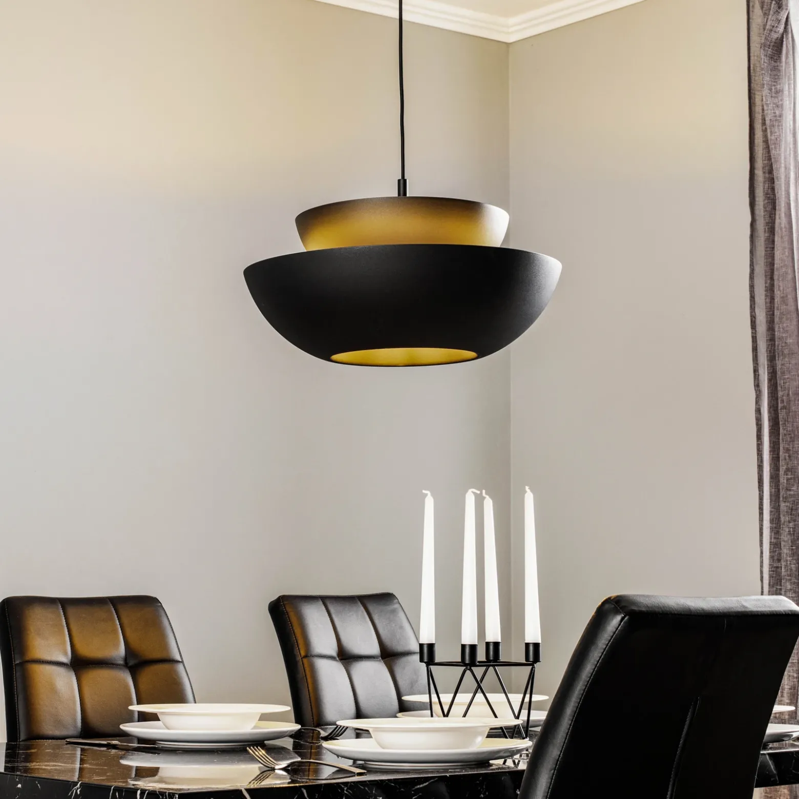 Lucande lámpara colgante Kellina, Ø 48 cm, negro, metal