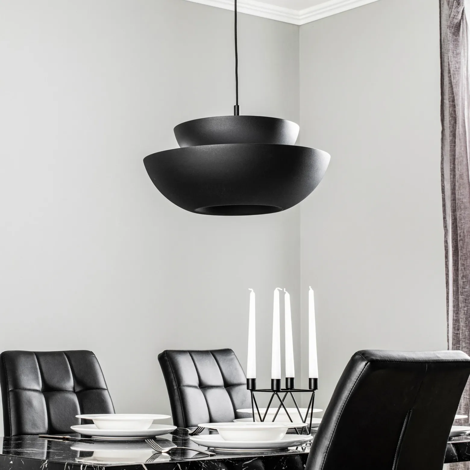 Lucande lámpara colgante Kellina, Ø 48 cm, negro, metal