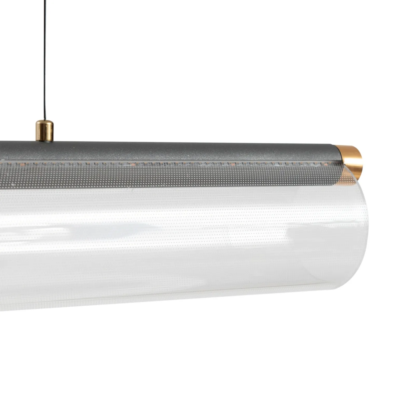 Lucande Lámpara colgante LED Alania, transparente, metal, 86,5 cm