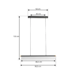 Lucande Lámpara colgante LED Alania, transparente, metal, 86,5 cm