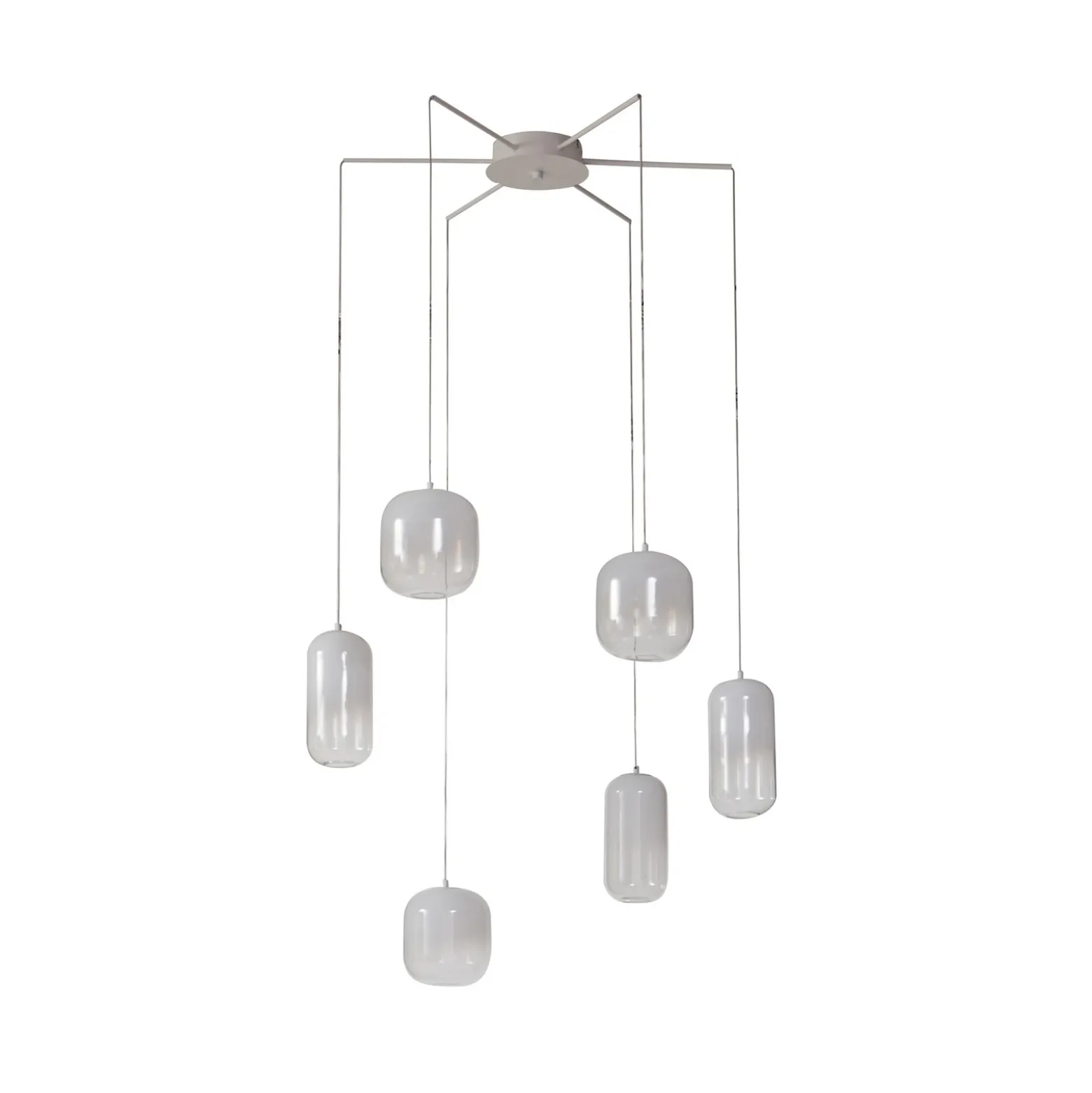 Lucande Lámpara colgante LED Avelina, blanca, 6 luces