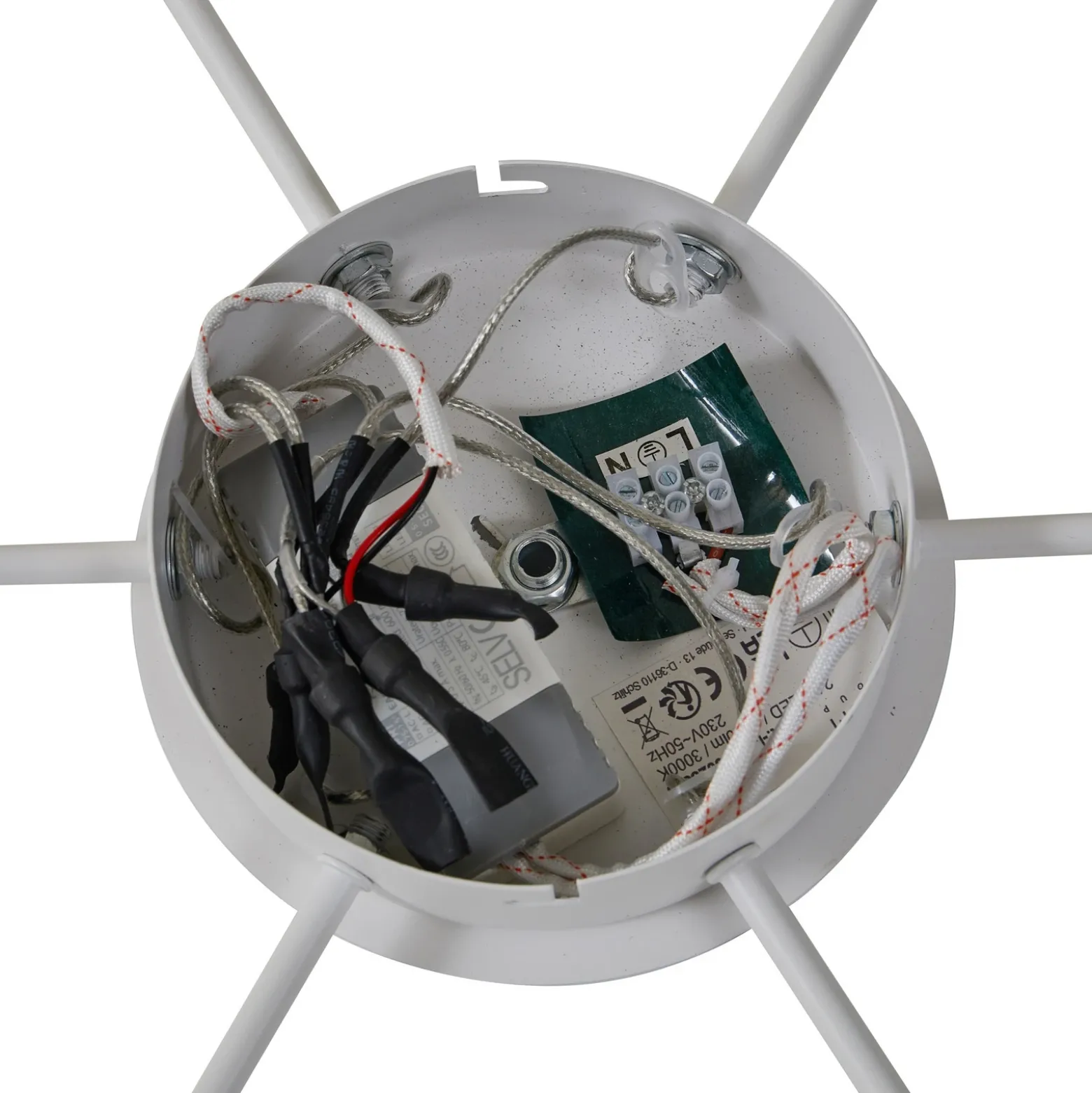 Lucande Lámpara colgante LED Avelina, blanca, 6 luces