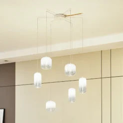 Lucande Lámpara colgante LED Avelina, blanca, 6 luces