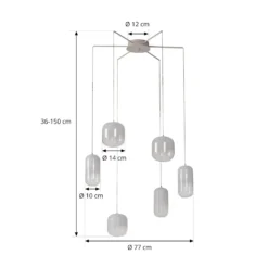 Lucande Lámpara colgante LED Avelina, blanca, 6 luces