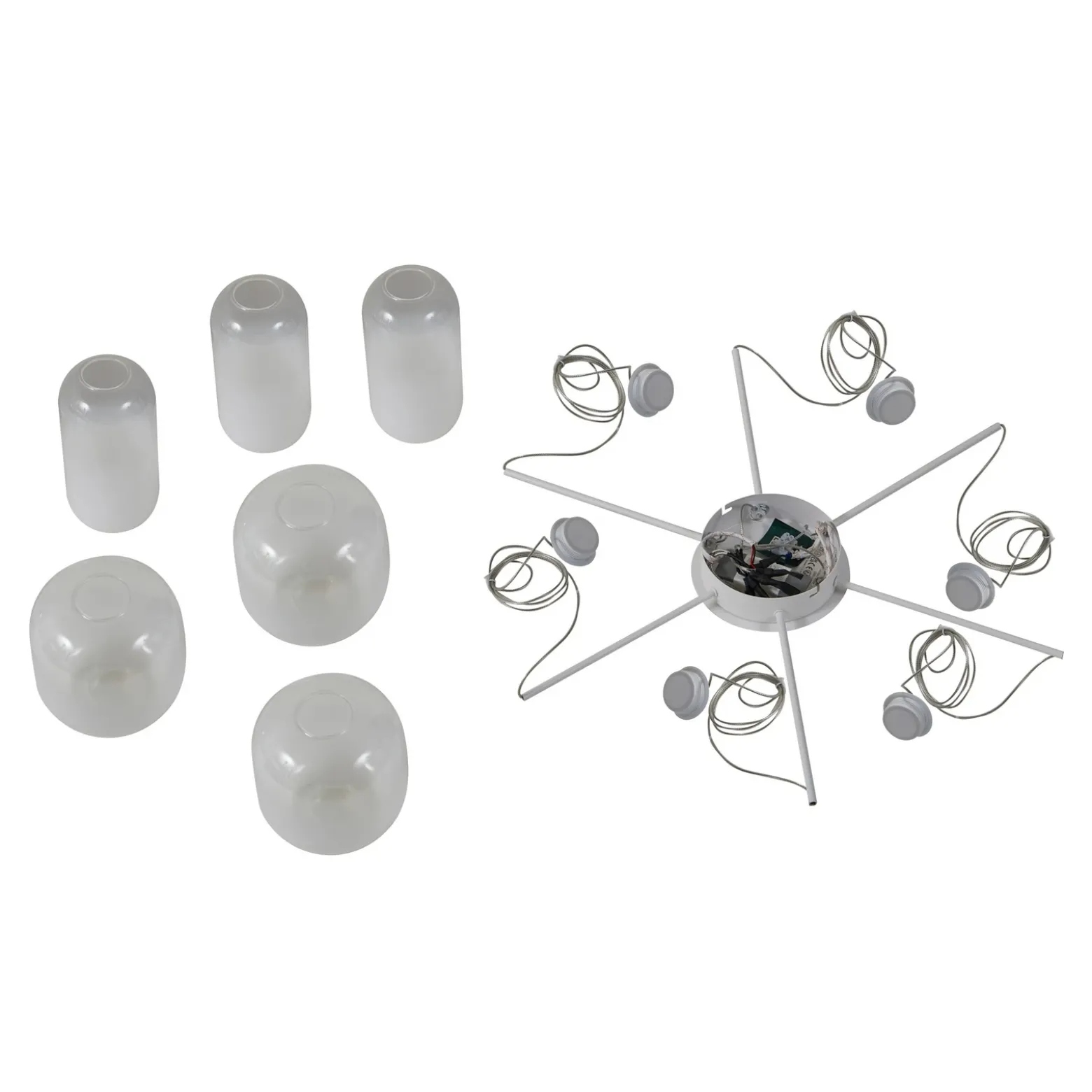 Lucande Lámpara colgante LED Avelina, blanca, 6 luces