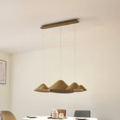Lucande Lámpara colgante LED Beutlin, verde, fieltro, atenuable