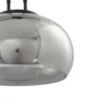 Lucande Lámpara colgante LED Dain, 1 luz, gris humo, cristal