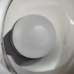 Lucande Lámpara colgante LED Dain, 1 luz, gris humo, cristal