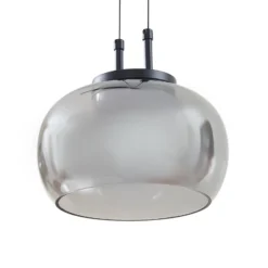 Lucande Lámpara colgante LED Dain, 3 luces, gris humo, cristal