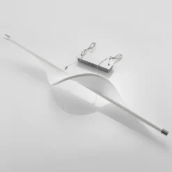 Lucande Lámpara colgante LED Edano, 122 cm, blanca, textil, atenuable