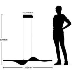 Lucande Lámpara colgante LED Edano, 122 cm, blanca, textil, atenuable