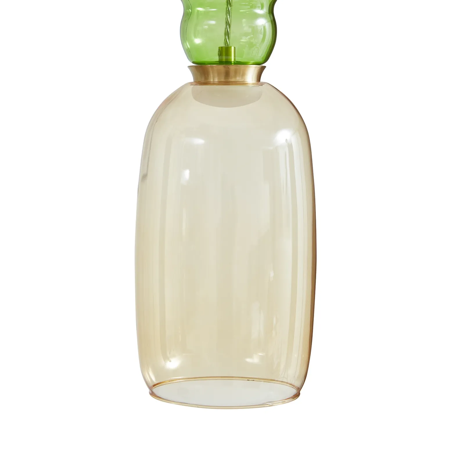 Lucande Lámpara colgante LED Fay, amarillo/verde claro, cristal, Ø 15 cm