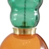 Lucande Lámpara colgante LED Fay, naranja/verde oscuro, cristal, Ø 15 cm