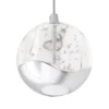 Lucande Lámpara colgante LED Hayley, Ø 9 cm, color cromo, cristal