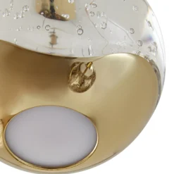 Lucande lámpara colgante LED Hayley, Ø 25 cm, 3 luces, dorado, cristal