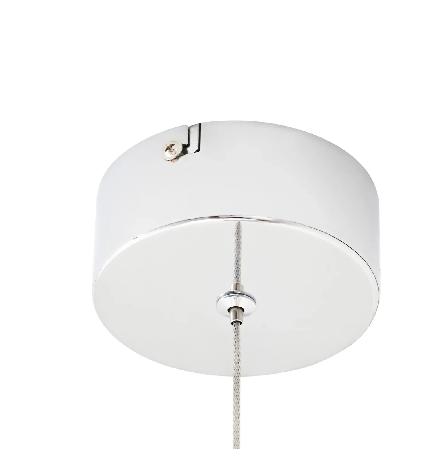 Lucande Lámpara colgante LED Hayley, Ø 9 cm, color cromo, cristal