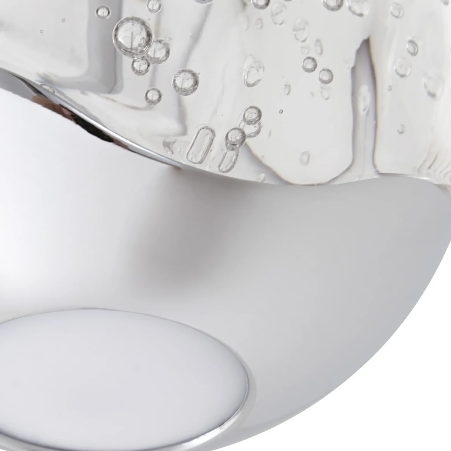 Lucande Lámpara colgante LED Hayley, Ø 9 cm, color cromo, cristal