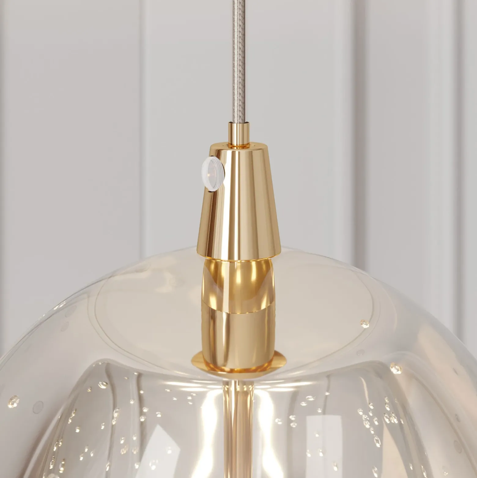 Lucande Lámpara colgante LED Hayley, Ø 9 cm, color dorado, cristal
