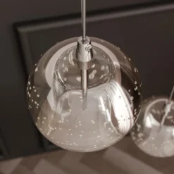 Lucande Lámpara colgante LED Hayley, Ø 25 cm, 3 luces, cromo, cristal
