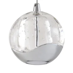 Lucande lámpara colgante LED Hayley, Ø 30 cm, 5 luces, cromo, cristal