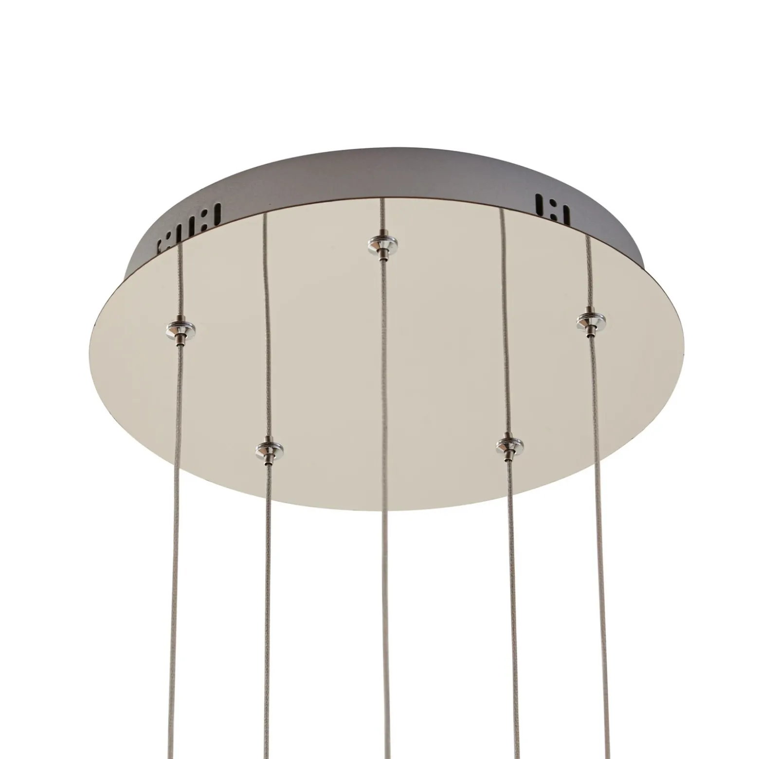 Lucande lámpara colgante LED Hayley, Ø 30 cm, 5 luces, cromo, cristal