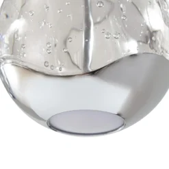 Lucande lámpara colgante LED Hayley, 96 cm, 5 luces, cromo, cristal
