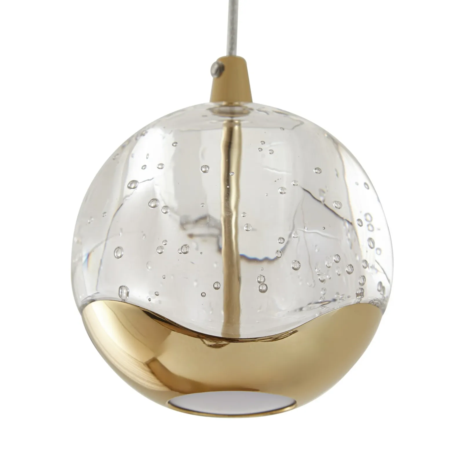 Lucande lámpara colgante LED Hayley, Ø 25 cm, 3 luces, dorado, cristal