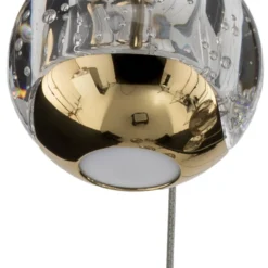 Lucande Lámpara colgante LED Hayley, Ø 40 cm, 9 luces, dorado, cristal