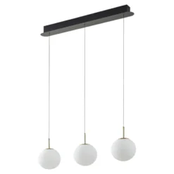 Lucande Lámpara colgante LED Joran, 3 luces, blanca, cristal
