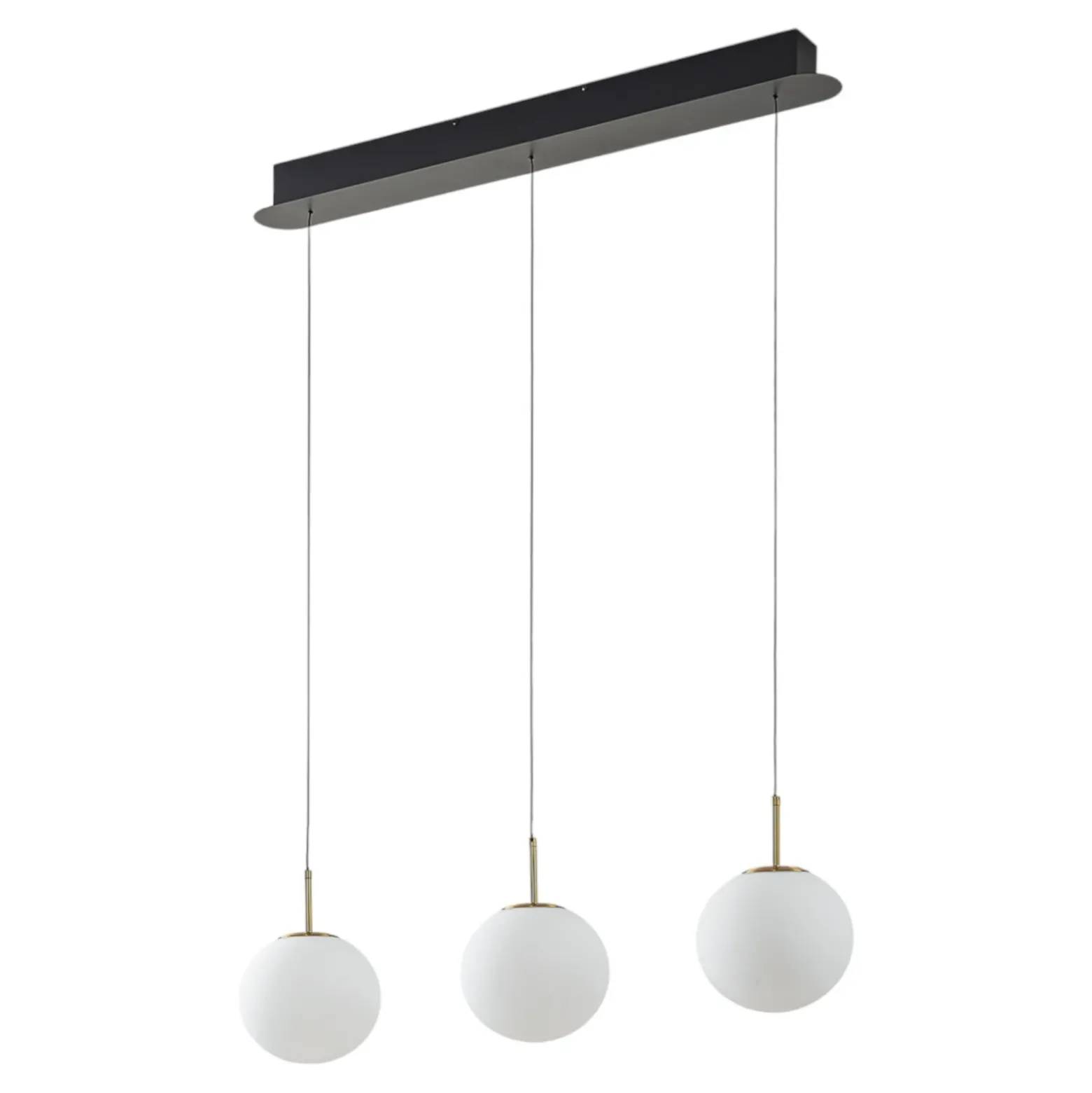 Lucande Lámpara colgante LED Joran, 3 luces, blanca, cristal