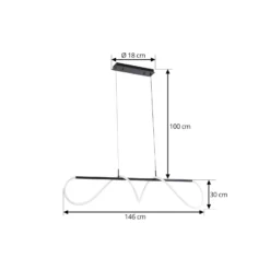 Lucande Lámpara colgante LED Kisune, blanco/negro, metal