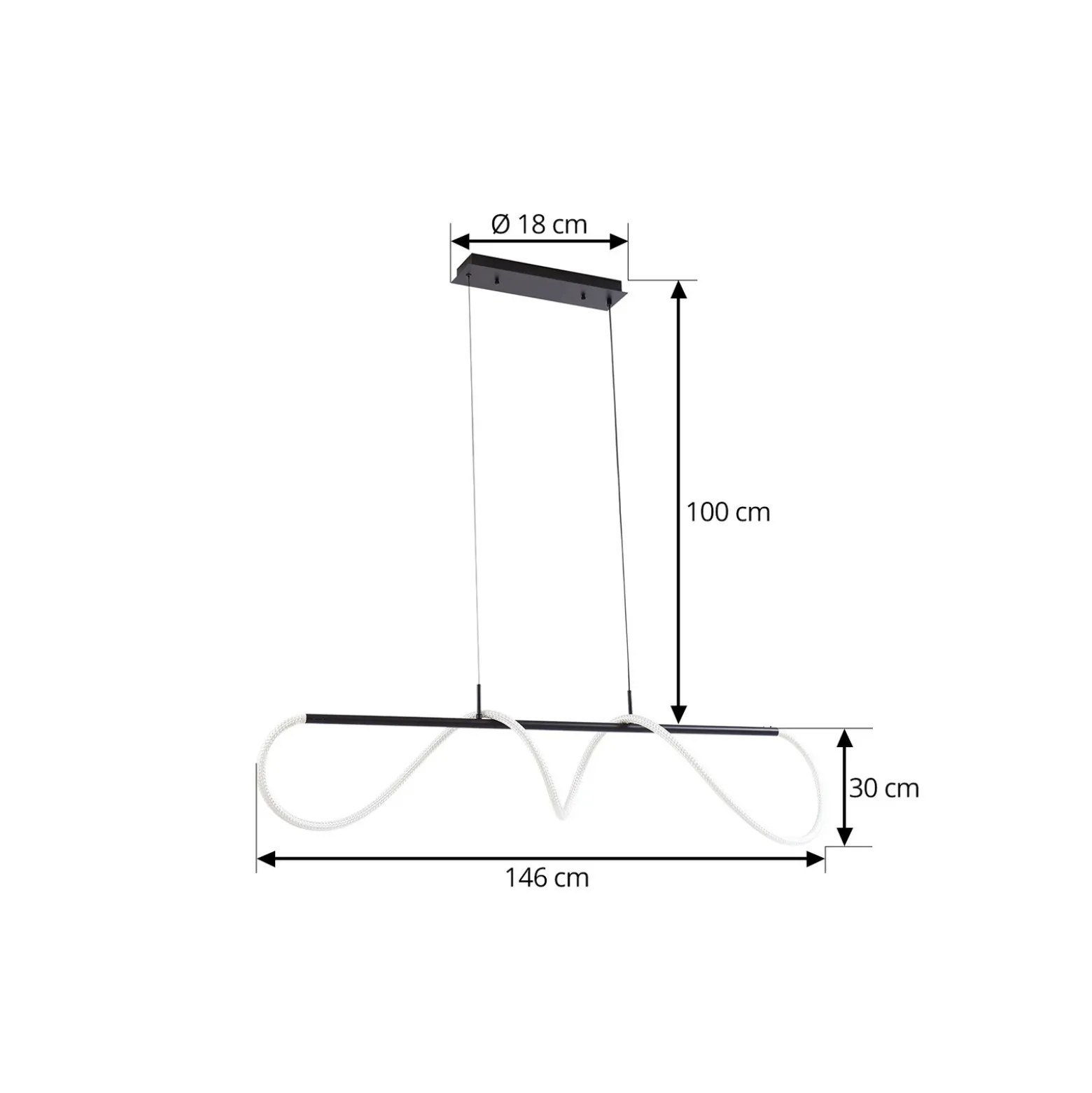 Lucande Lámpara colgante LED Kisune, blanco/negro, metal