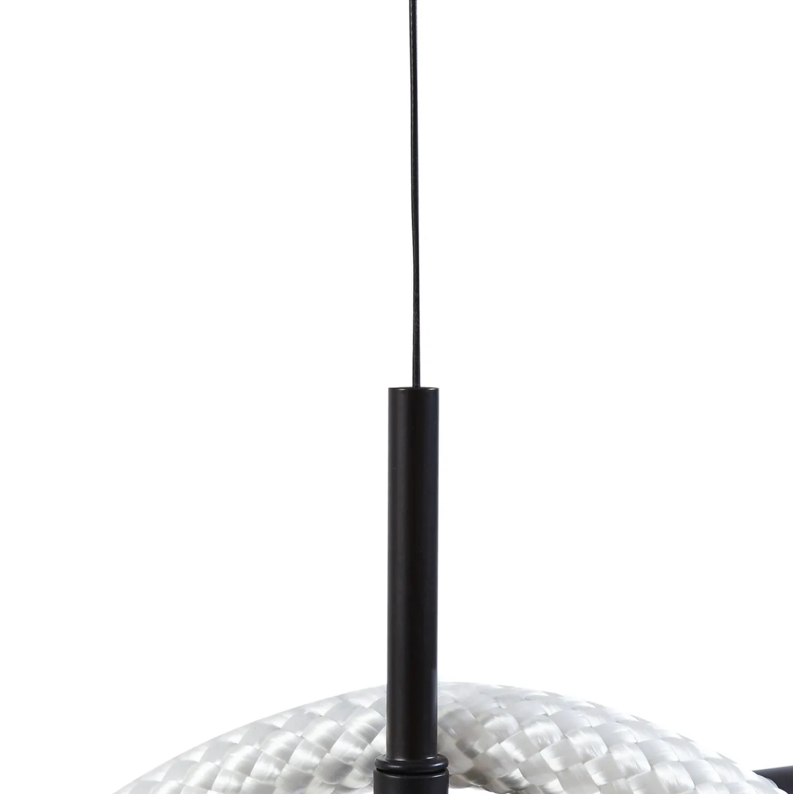 Lucande Lámpara colgante LED Kisune, blanco/negro, metal