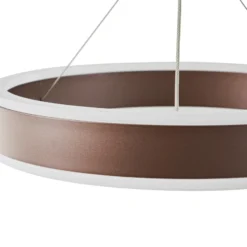 Lucande Lámpara colgante LED Kolo, 114 cm, 3 luces, marrón, atenuable