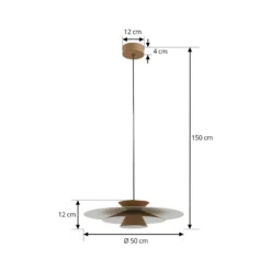 Lucande Lámpara colgante LED Livie, beige, aluminio, Ø 50 cm