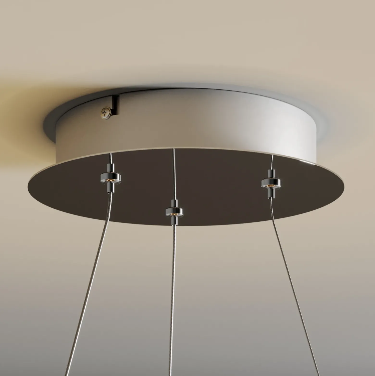 Lucande Lámpara colgante LED Lyani, Ø 60 cm, cromo, atenuable