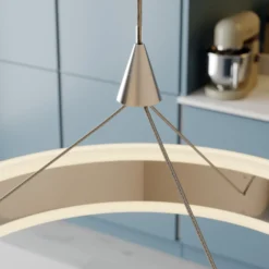Lucande lámpara colgante LED Lyani, 115cm, 3 luces, cromo, atenuable