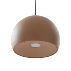 Lucande Lámpara colgante LED Lythara, marrón, Ø 50 cm, aluminio