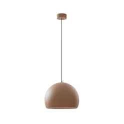 Lucande Lámpara colgante LED Lythara, marrón, Ø 50 cm, aluminio