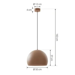Lucande Lámpara colgante LED Lythara, marrón, Ø 50 cm, aluminio