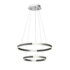 Lucande lámpara colgante LED Lyani, 60 cm, 2 luces, cromo, atenuable