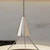 Lucande Lámpara colgante LED Lyani, 85 cm, 2 luces, cromada, atenuable