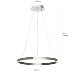 Lucande Lámpara colgante LED Lyani, Ø 60 cm, cromo, atenuable