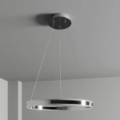Lucande Lámpara colgante LED Lyani, Ø 60 cm, cromo, atenuable