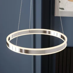 Lucande Lámpara colgante LED Lyani, Ø 50 cm, cromo, atenuable